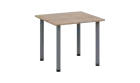 CRTR 80 jídelní stůl, kovová podnož stříbrná, deska 25 mm, 800x800 mm, dub bardolino